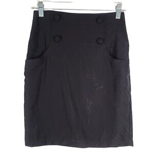 4/$25 Women's Black Nautical Buttons Pencil Skirt